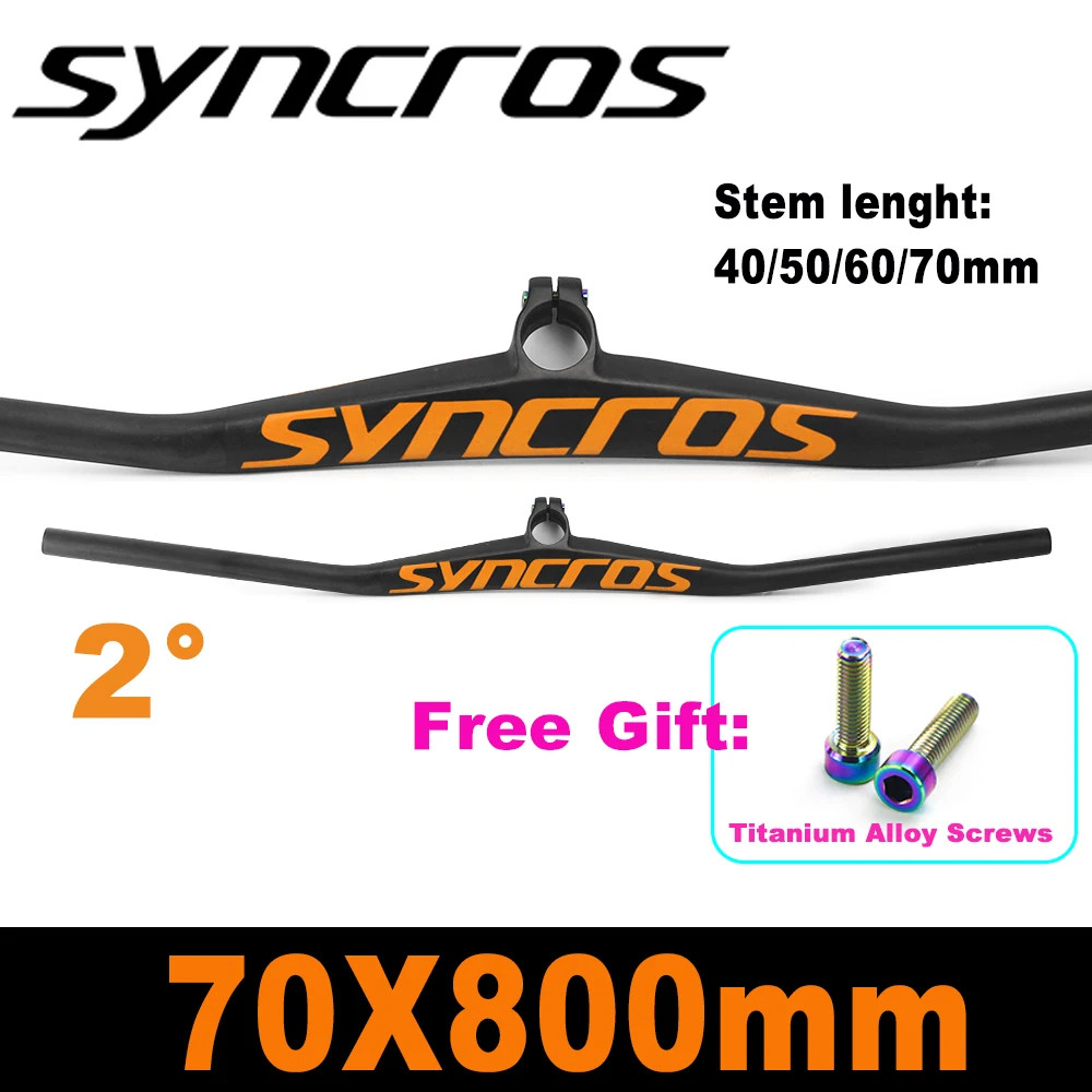 Mountain Bicycle Full Carbon Integrated Handlebar 40-70mm Stem 28.6*660-800mm