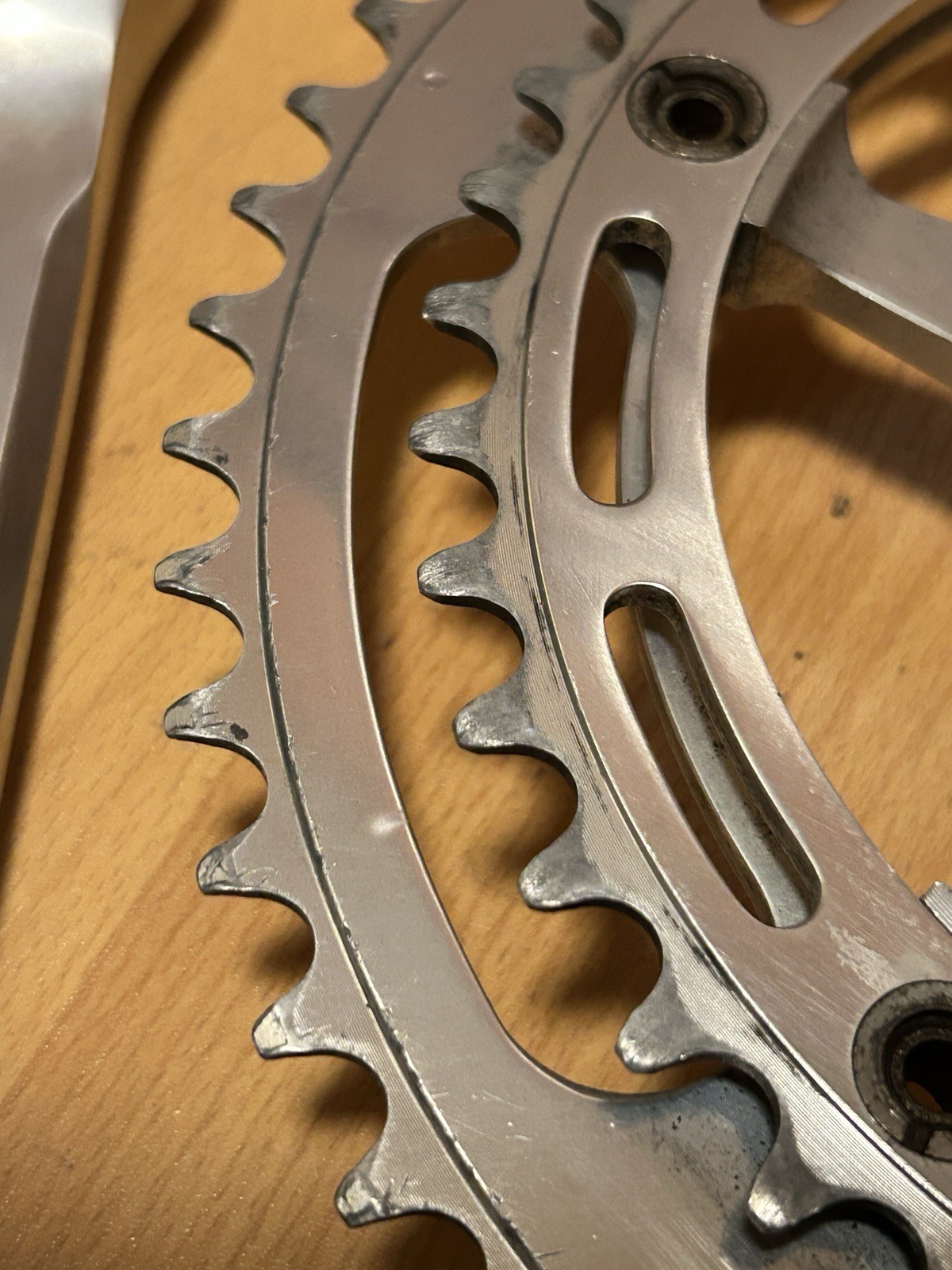 Vintage Campagnolo Super Record 170 Crankset 1049/A Double 52 42 Square Taper
