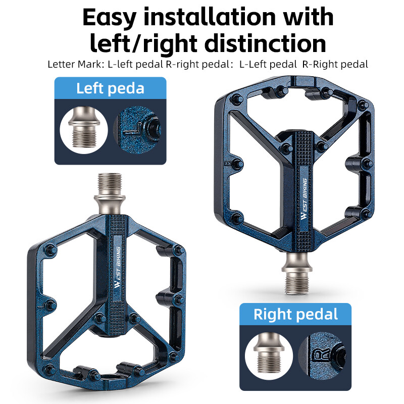 Bicycle Pedals Aluminum 3 Bearings Gradient Bike Pedals Platform Pedals 9/16 in