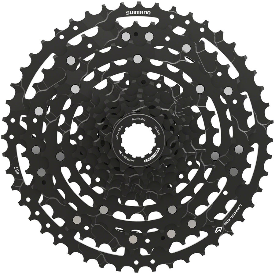 Shimano CUES CS-LG300-10 Cassette – 10-Speed, 11-48t, LINKGLIDE, Black