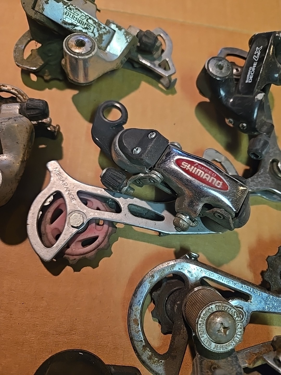 Lot Of 7 Various Rear Derailleurs For Parts Bike Bicycle
