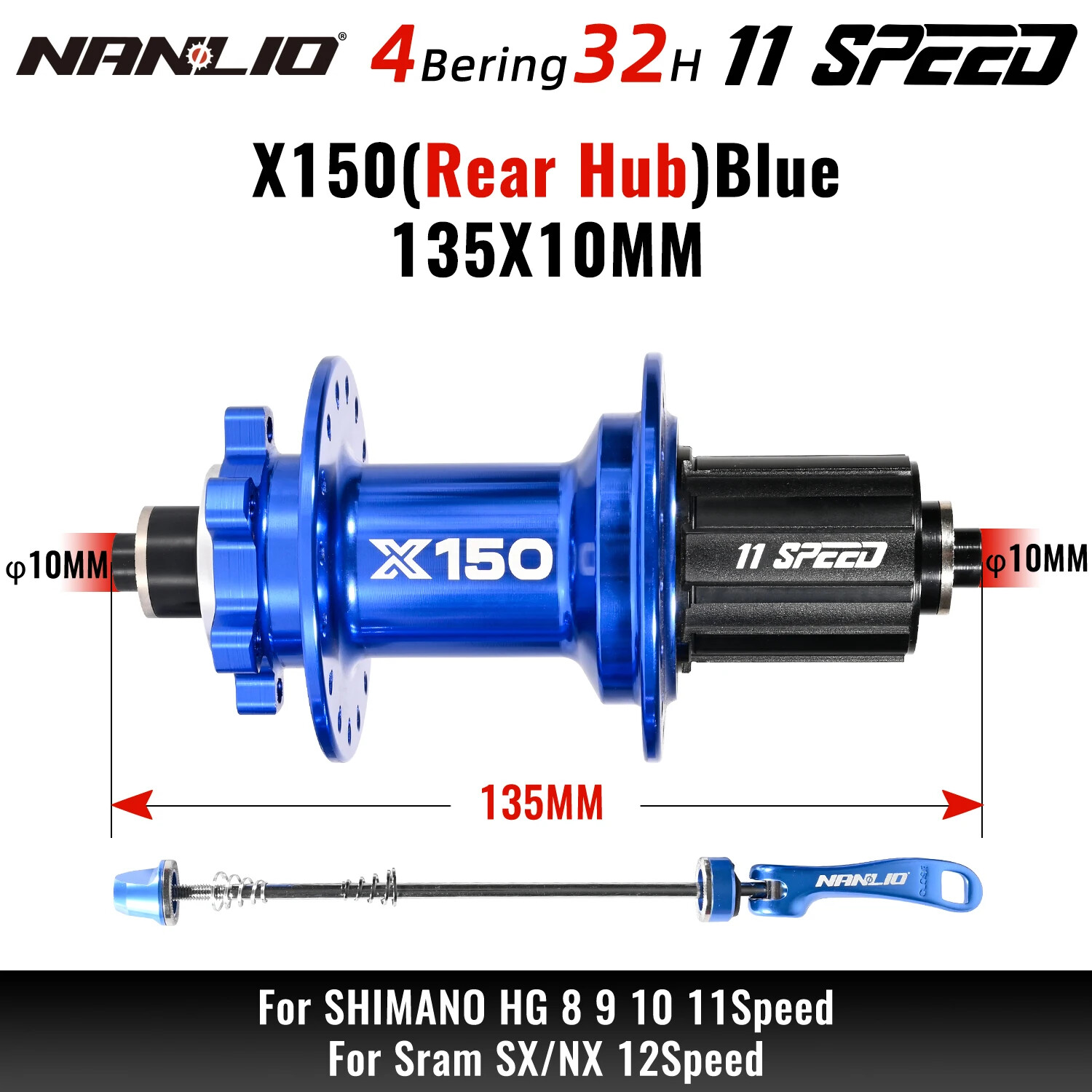 MTB Bike Hub 6 Pawl 3 Teeth 150 Click 32 28 36 Holes HG SX NX 8 9 10 11 12 Speed