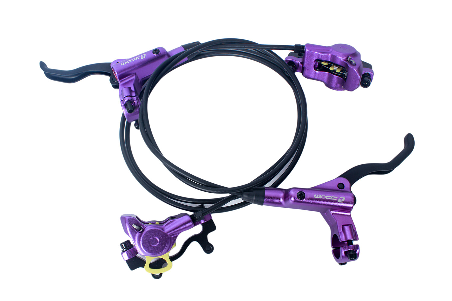 Zoom HB875 MTB eBike Cycle Hydraulic Disc Rotor Brake Set Purple Color Bike