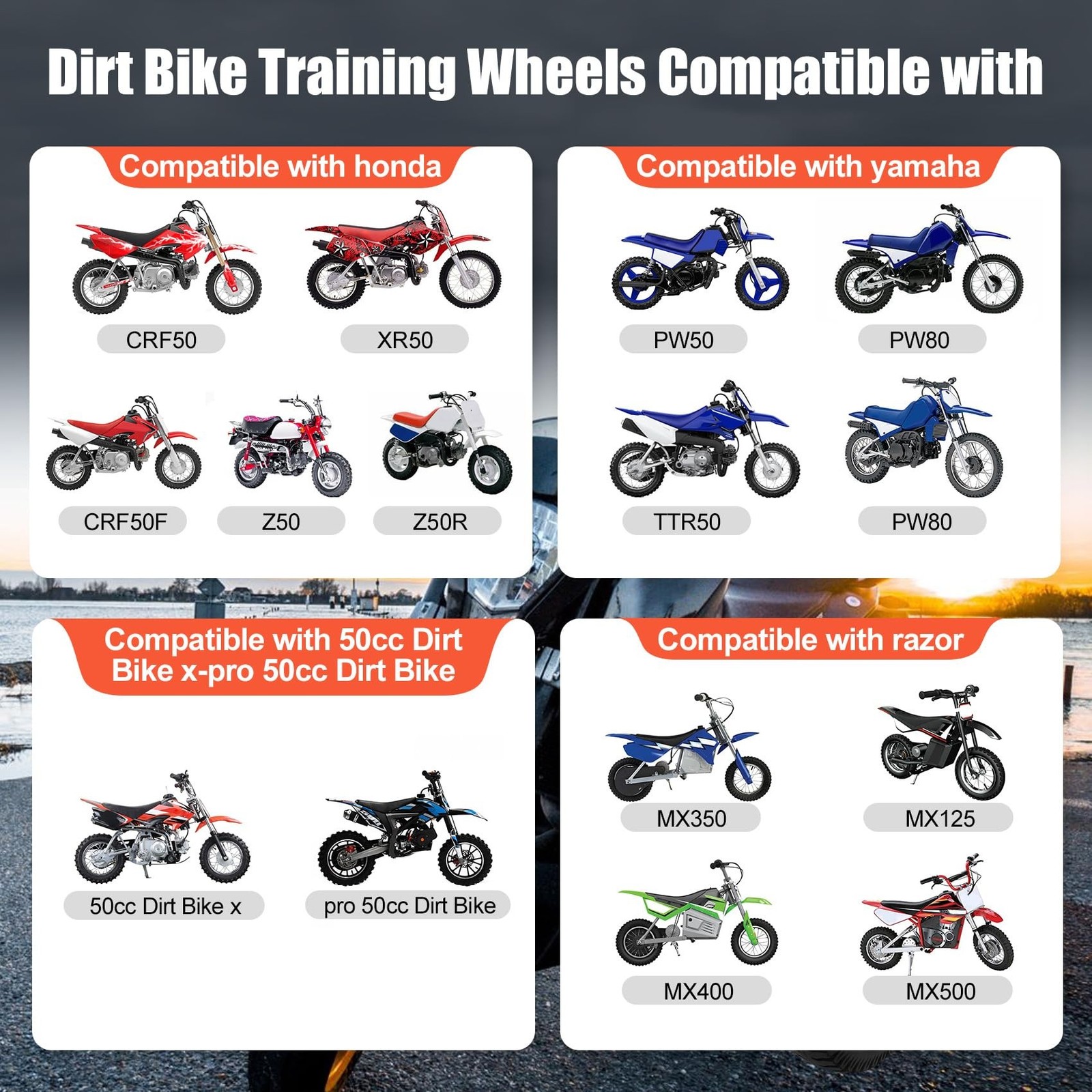 Dirt Bike Training Wheels for CRF50, PW50 & MX125 | Compatible with honda CRF…