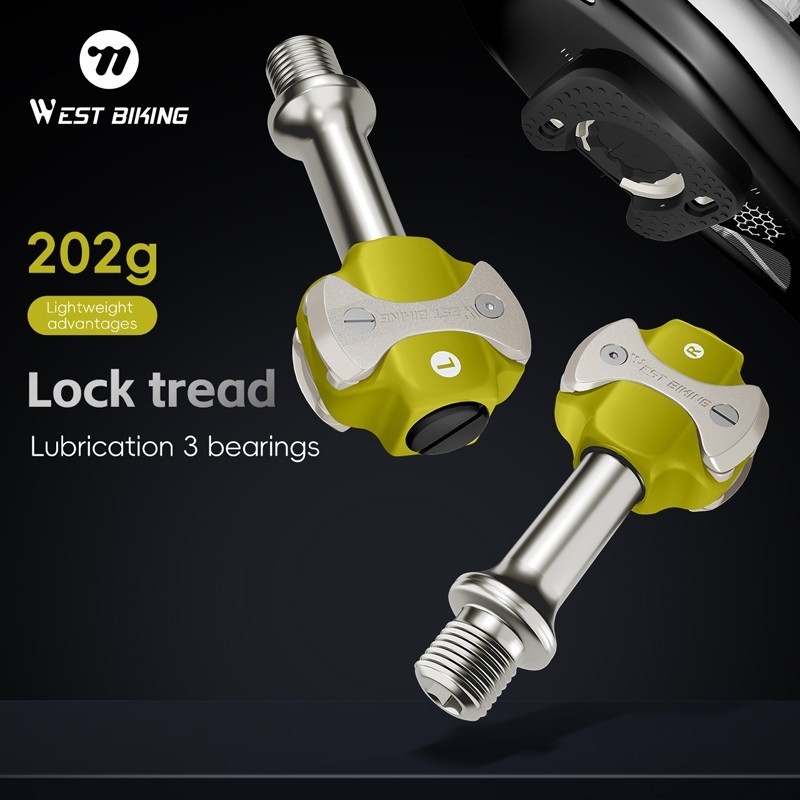 Road Bike Lock Pedals 3 Bearing for SPEEDPLAY Bicycle Clipless Pedals Yellow