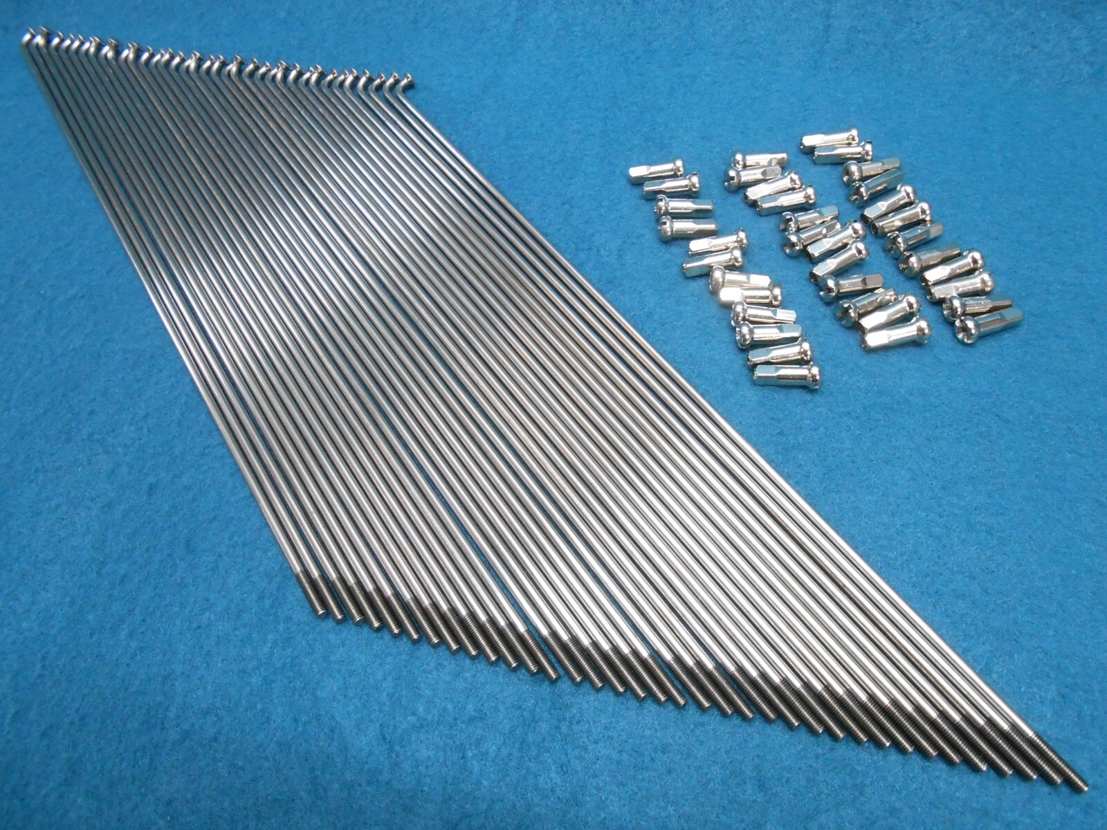260mm Long 36 Silver Stainless Spokes 12g (2.6mm with Silver brass nipples SAPIM