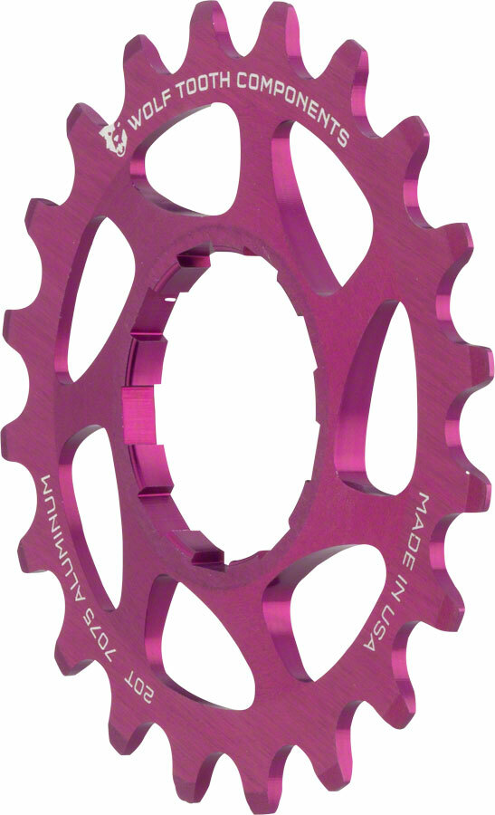 Wolf Tooth Single Speed Aluminum Cog: 20T, Compatible with 3/32″ Chains, Purple
