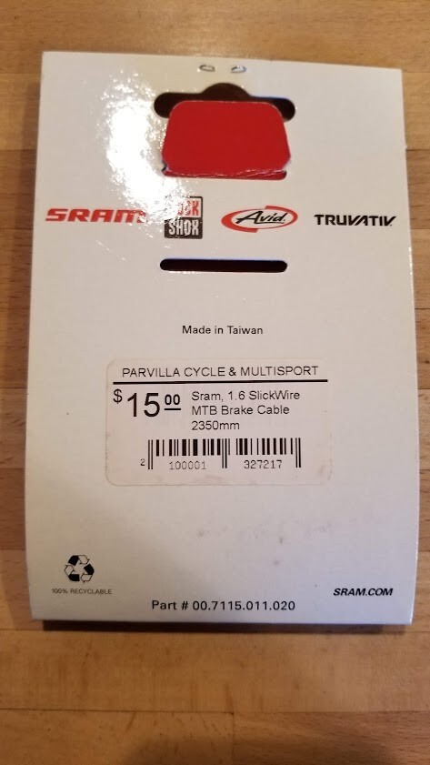 SRAM SlickWire MTB Brake Cable 1.6mm x 2350mm Black