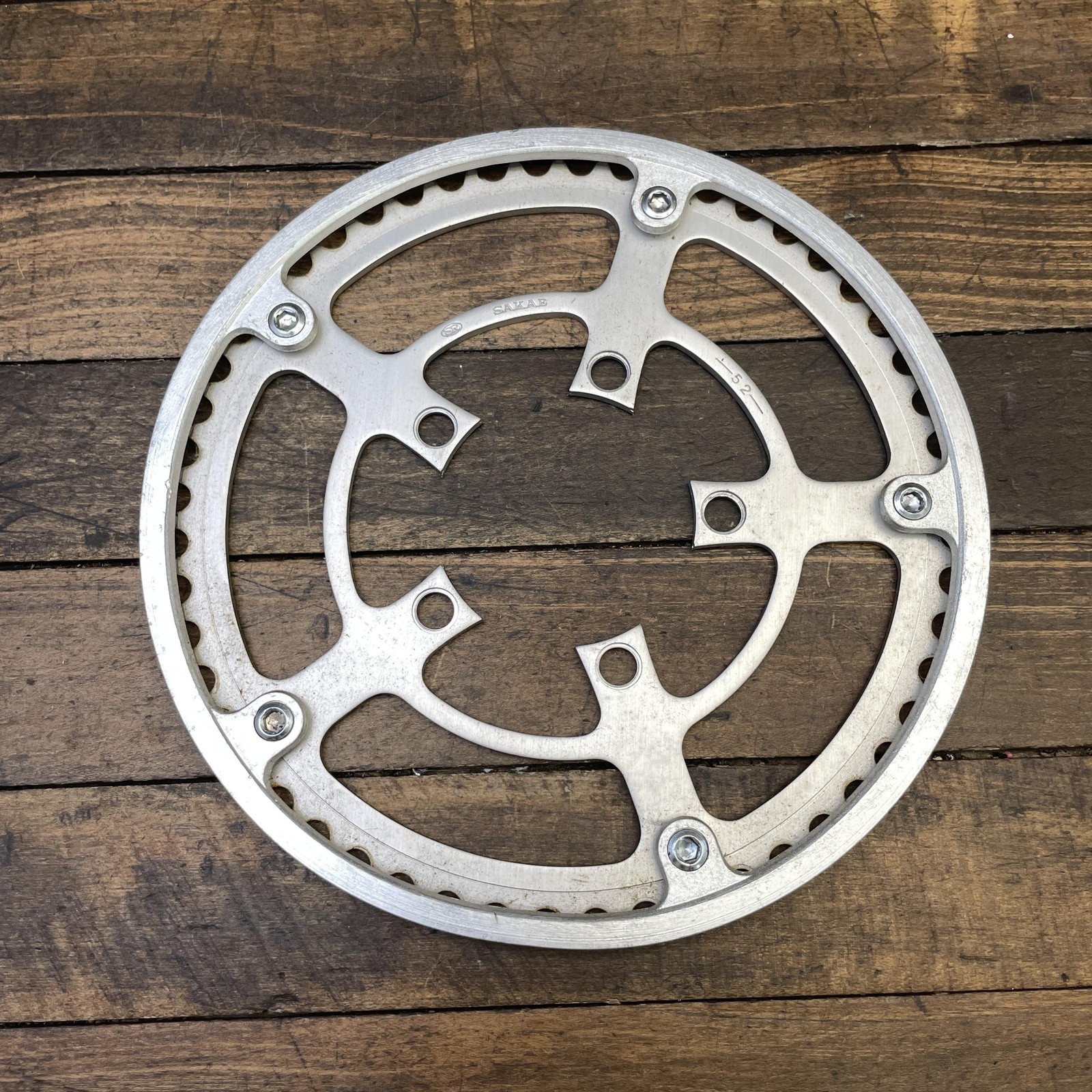 Vintage SR Sakae 52t Chainring Guard 52 Tooth 86 BCD Road Touring 80s Alloy