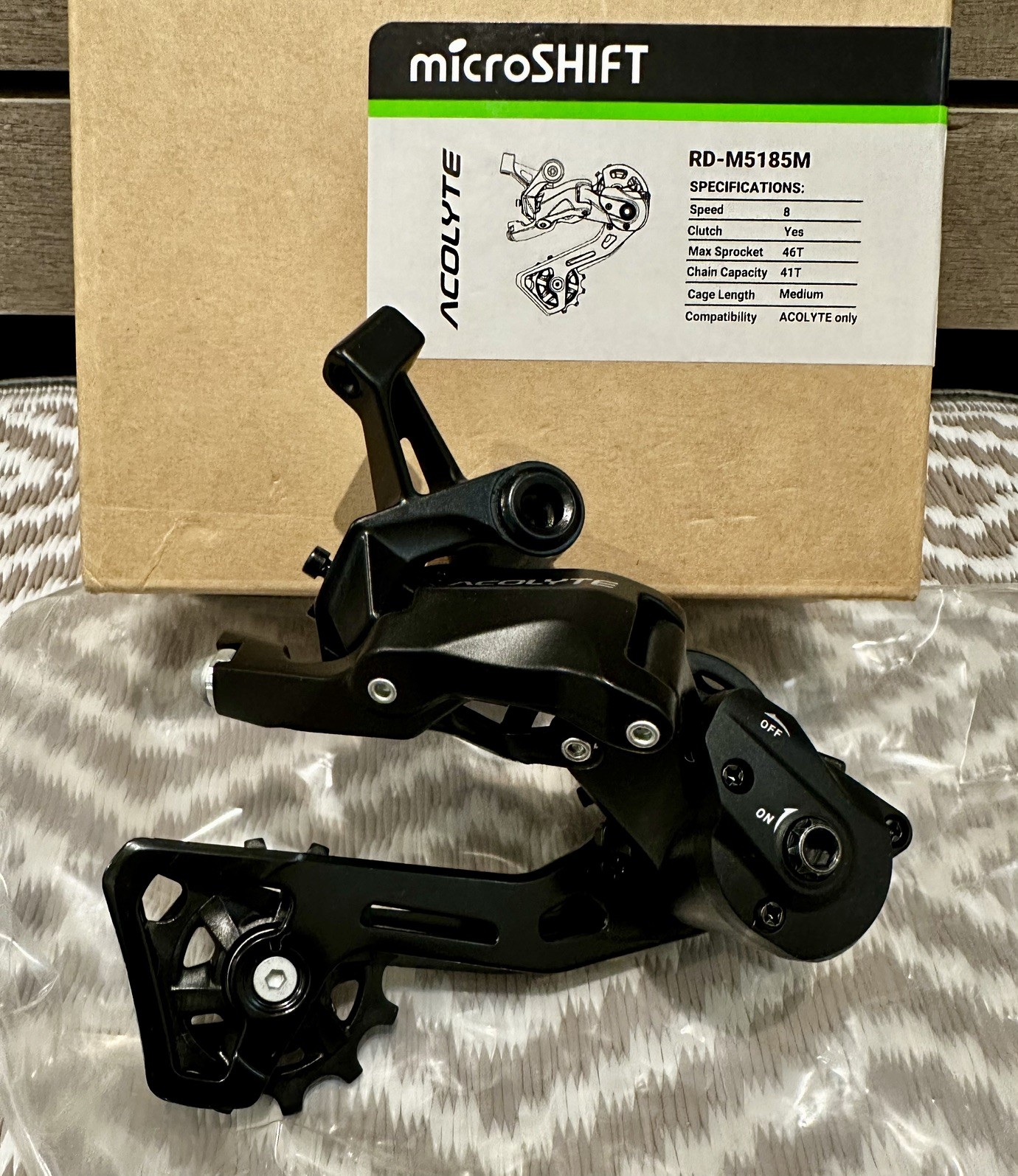 microSHIFT Acolyte 8-Speed Groupset Bundle 12-46t Cassette Medium Cage Clutch