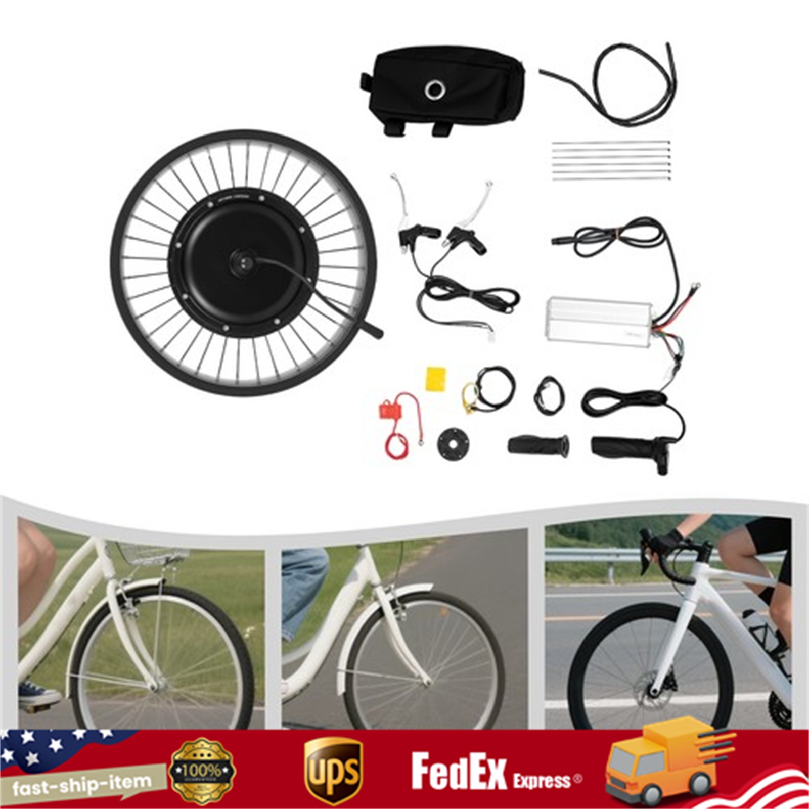 20″ 1000W 48V eBike Conversion Kit Front Wheel Hub Motor Electric Bike ﻿