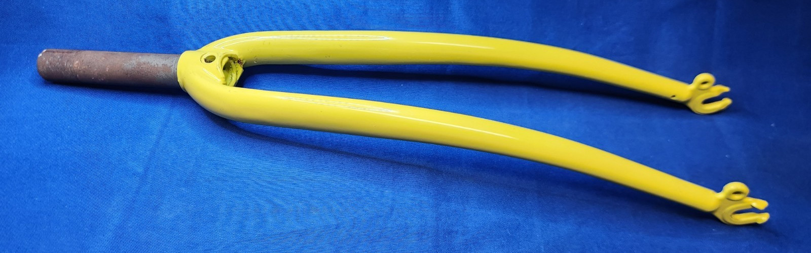 NOS 80s 700 C 1″ Threaded 118/32mm 387mm ATC YELLOW SPINNER CR-MO Fork Blade