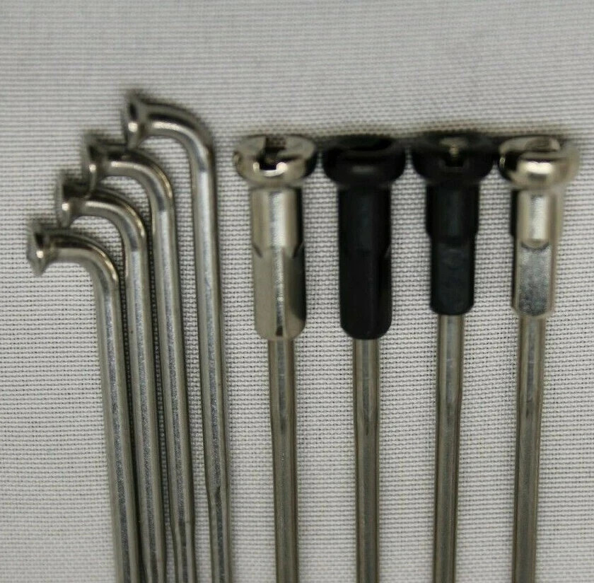 SILVER J-Bend SINGLE BUTTED 13/14g(2.3/2.0) stainless bicycle spokes w/ nipples