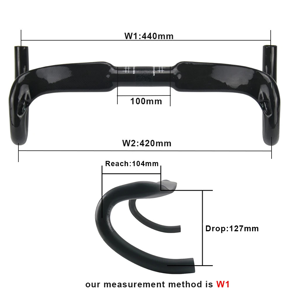 Carbon Fiber Handlebar Racing Bike Bent Bar 31.8mm Inner Routing 400/420/440mm