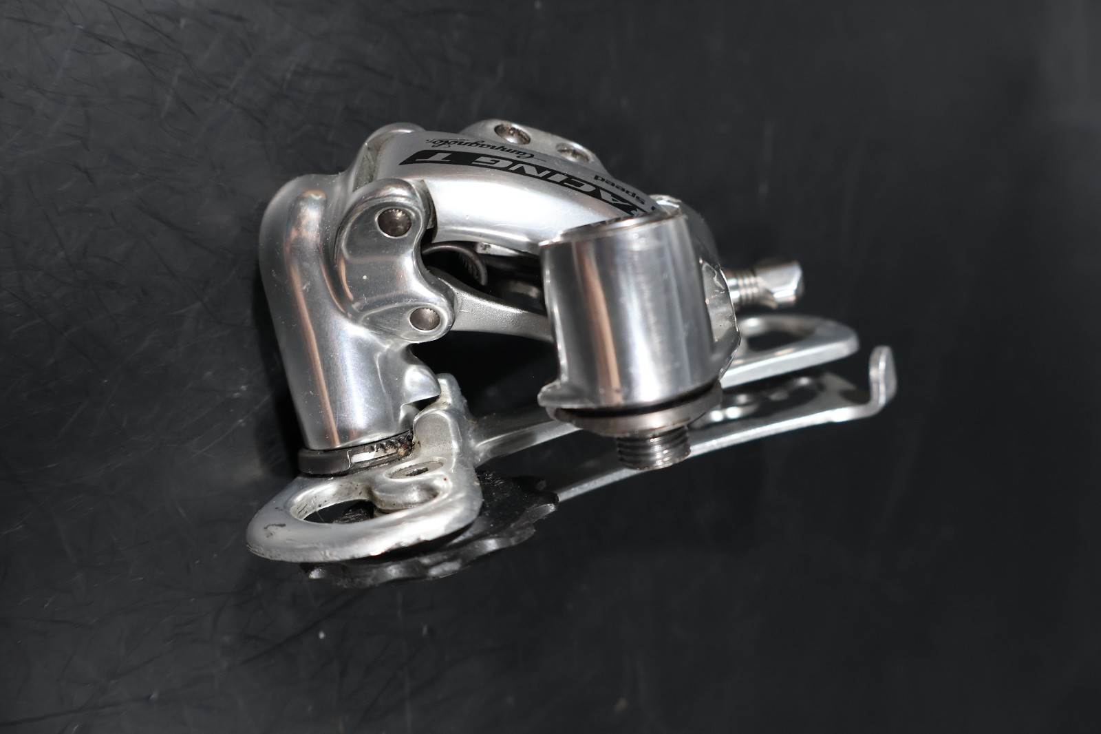 Campagnolo Racing T Triple Rear Derailleur 9 Speed Long Cage Silver Vintage Bike