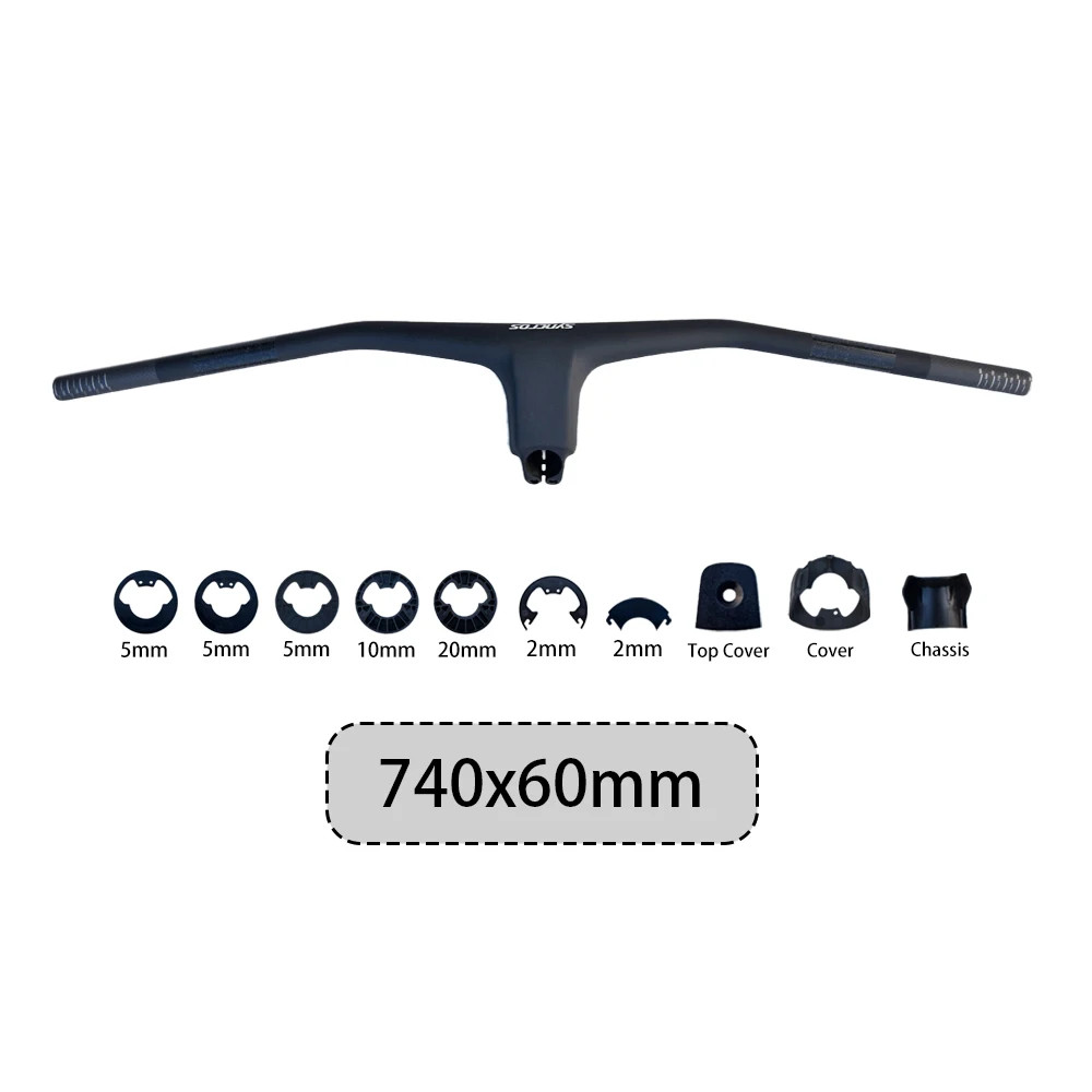 -30 Degree Carbon Mountain Bike Integrated Handlebar 60-100mm Stem Length 28.6mm
