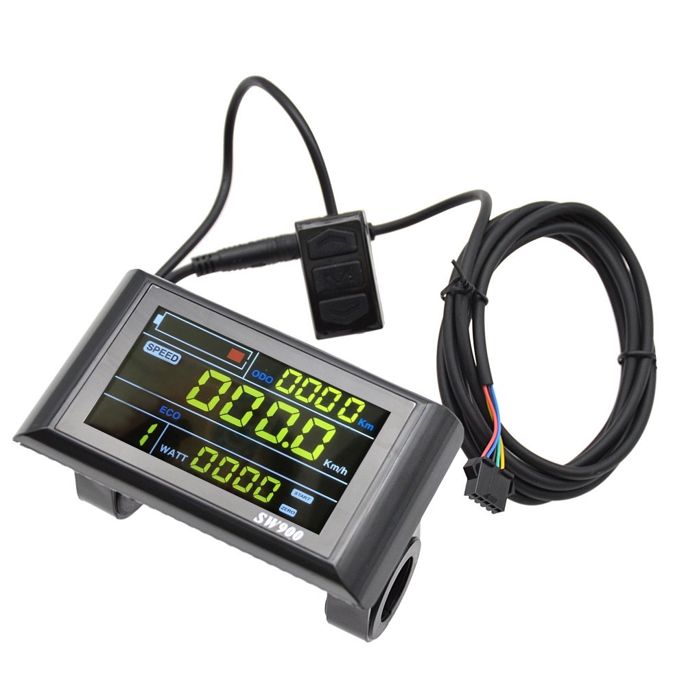 24V/36V/48V/60V E-Bike SW900 Colorful LCD Meter Panel Display SM & WP Plug USA