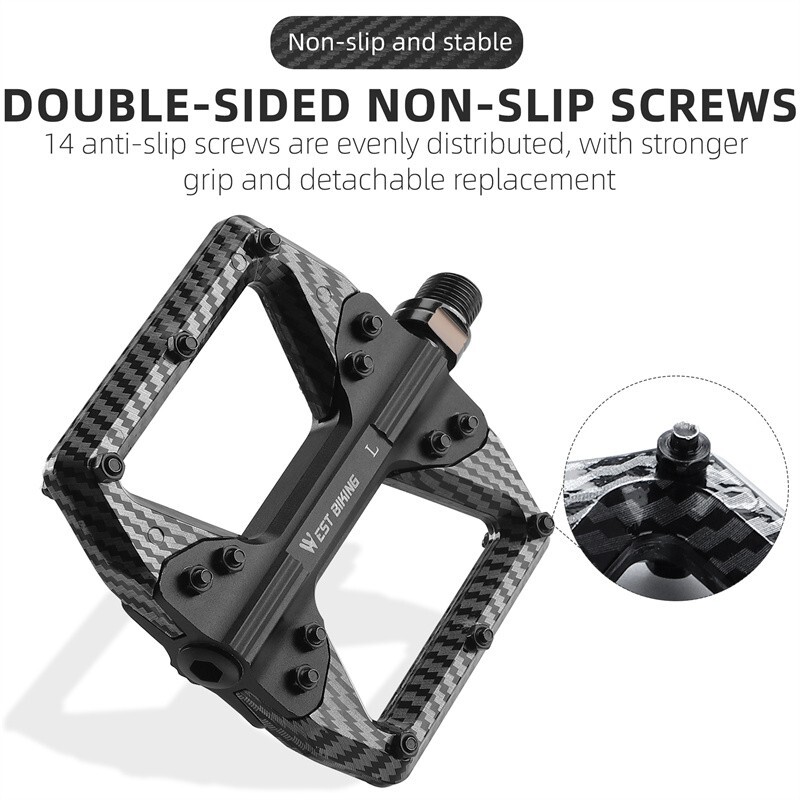 Aluminum Nylon Bicycle Pedals 3 Bearing Carbon Fiber Coating Cycling Bike Pedals