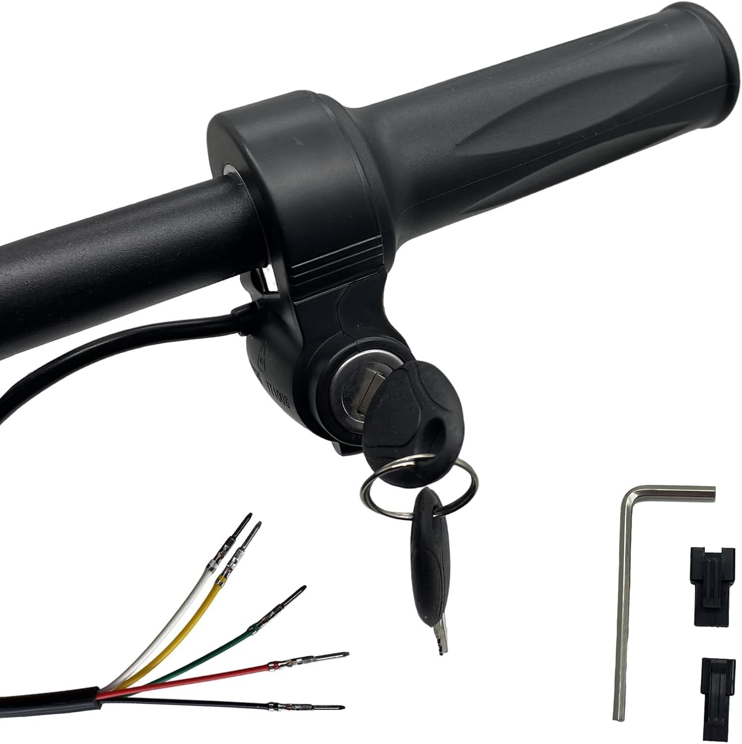 Ebike Full Twist Throttle with Key Ignition 5 pin, 12v-72v Universal Voltage,…