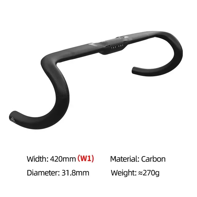 Gravel Road Bike Handlebar 360/380/400/420mm Black Matt Fully Internal Routing