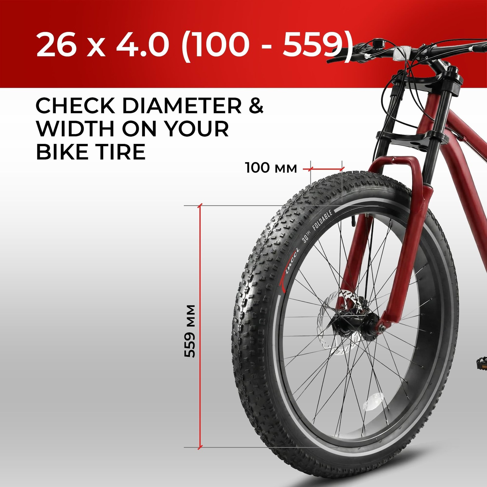 Fincci Pair 26×4.0 Fat Bike Tires – Foldable 26 inch Bike Tires with Wear-Res…