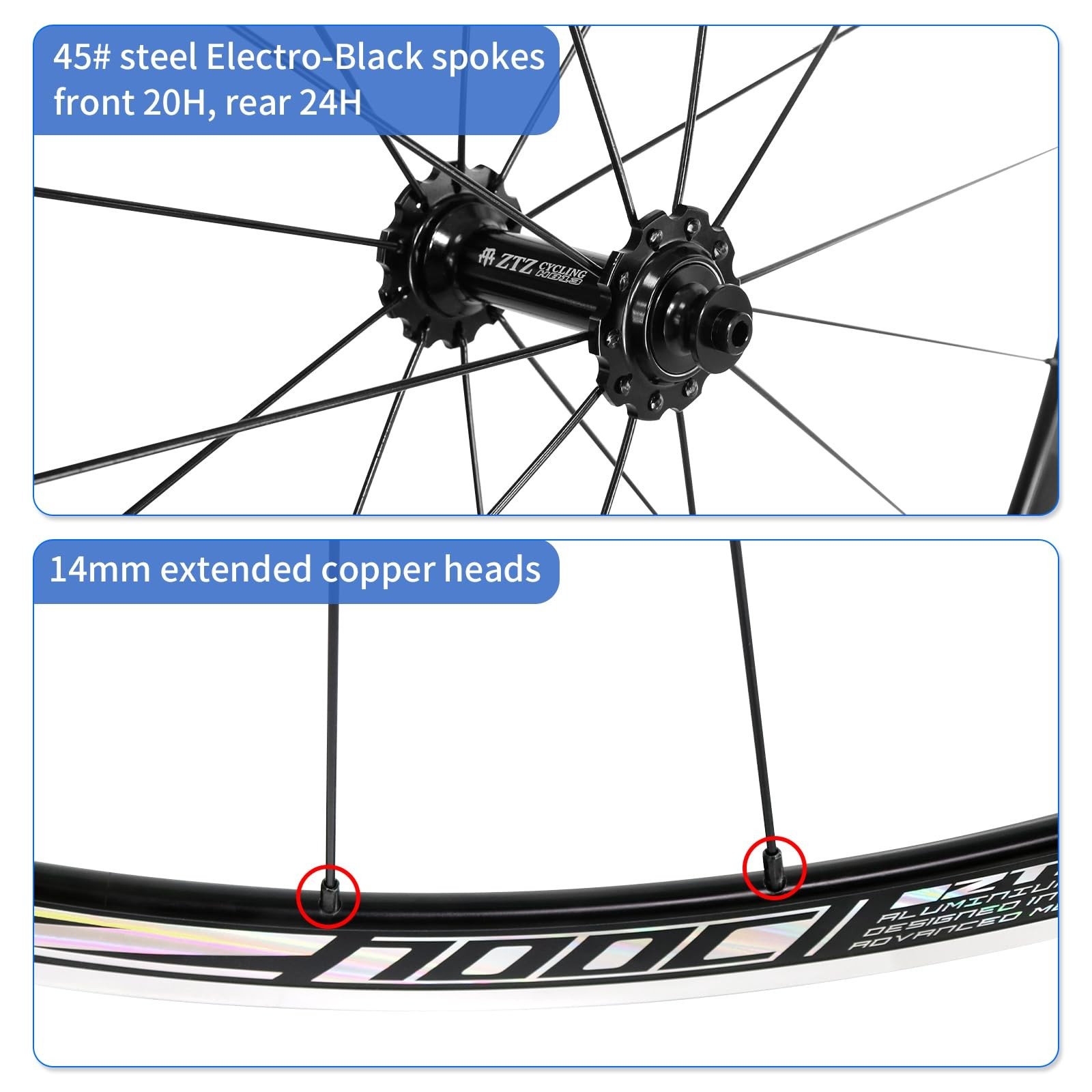 ZTZ 700C Road Bike Wheelset, Ultralight Aluminum Alloy 30mm Road Bike Wheel, …