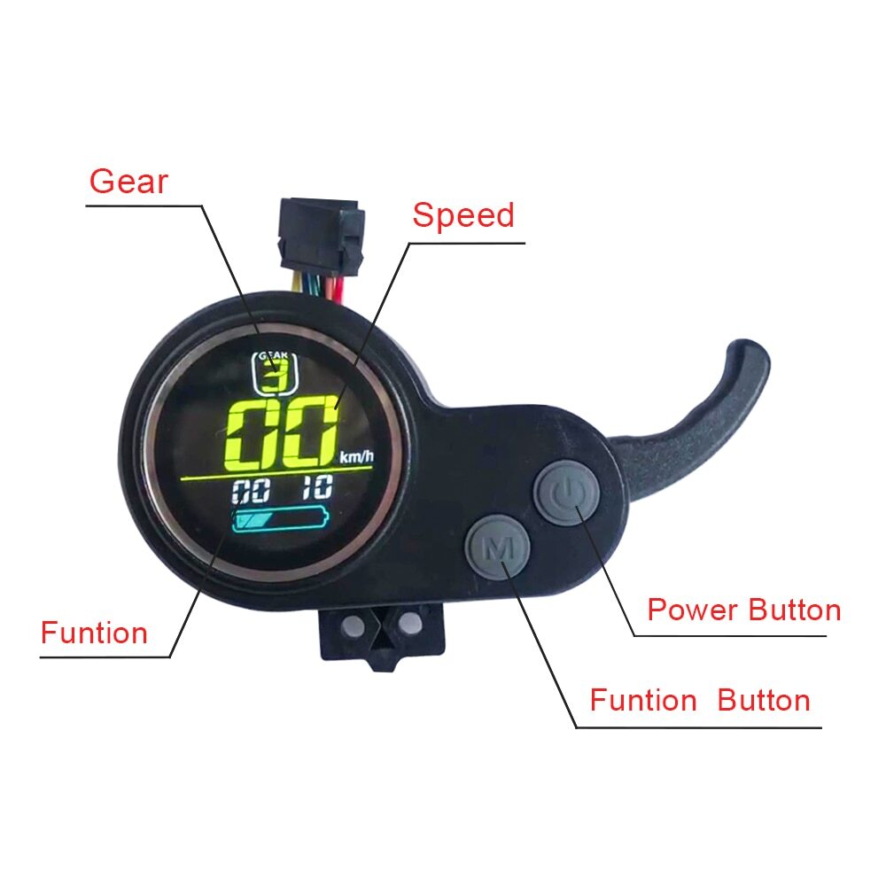 36V 48V 52V 60V Electric E-Bike Scooter LCD Display Dashboard Screen Accelerator