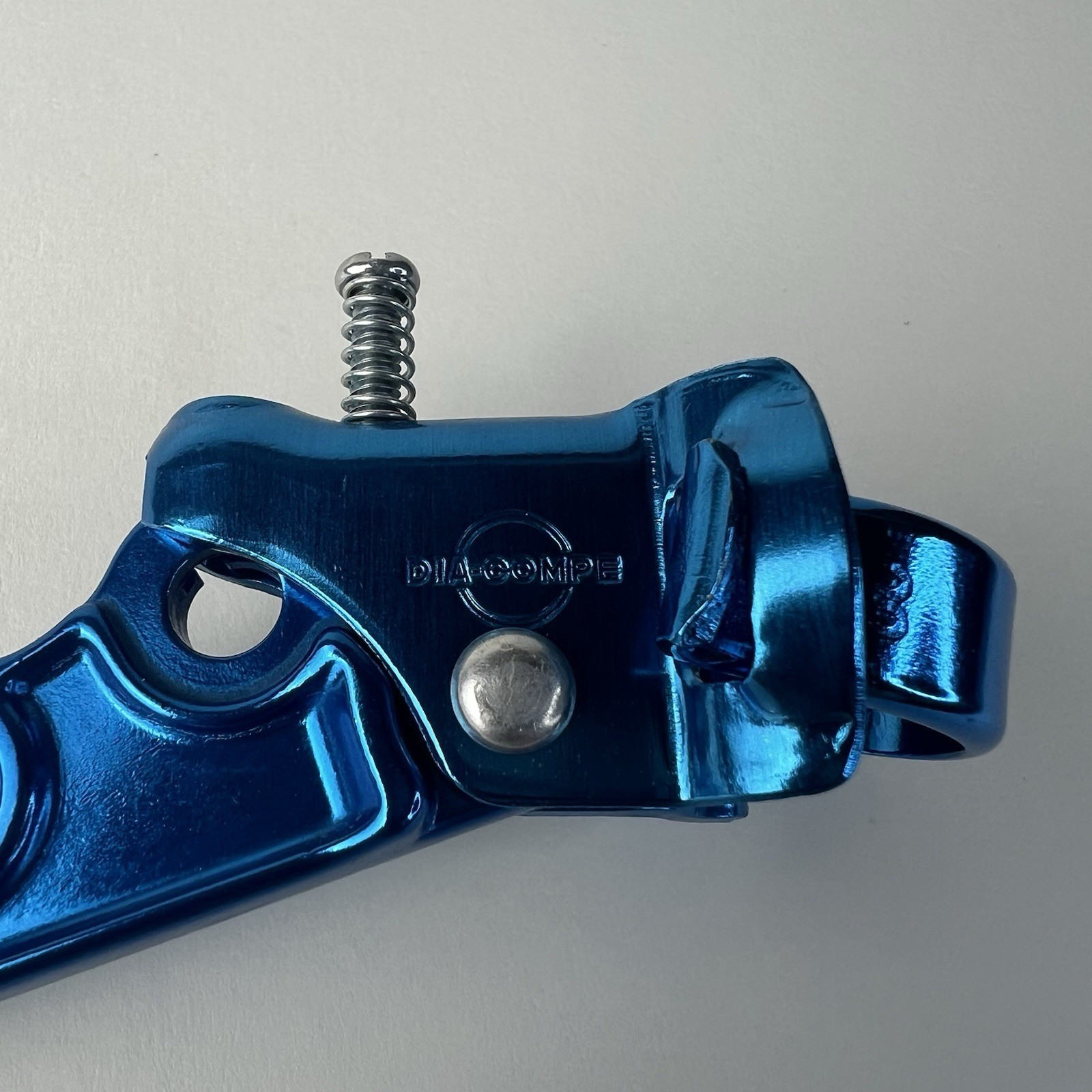 NOS Dia-Compe MX120 Tech 2 Left Front Brake Lever Blue BMX Japan L-1 w/ Clamp