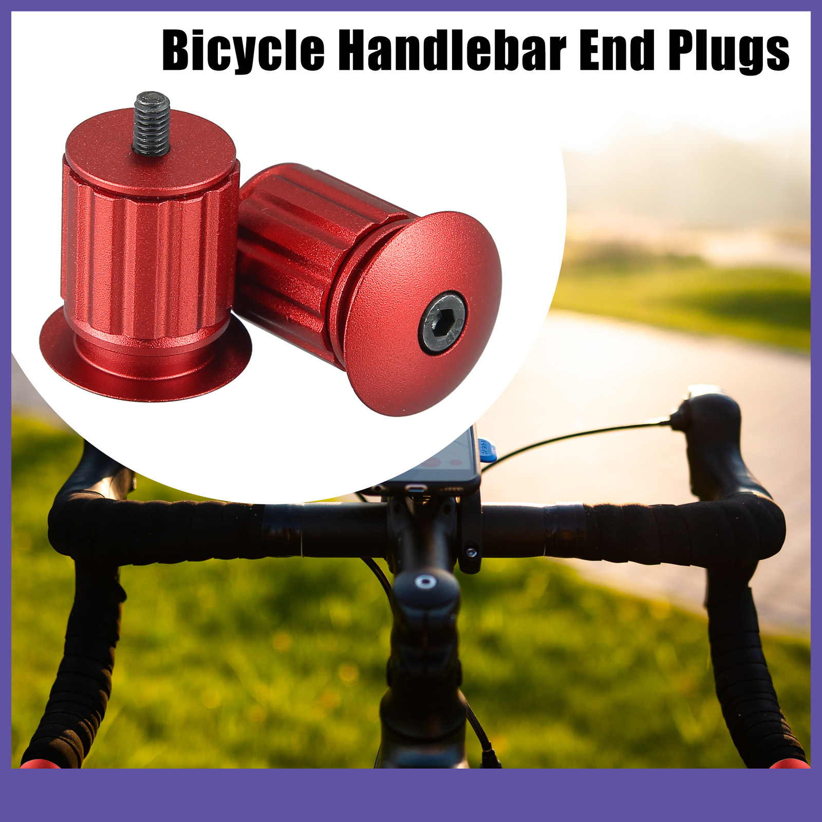 1 Pair Aluminum Alloy 17.5-22mm Handlebar End Plugs for Road Mountain Bicycle