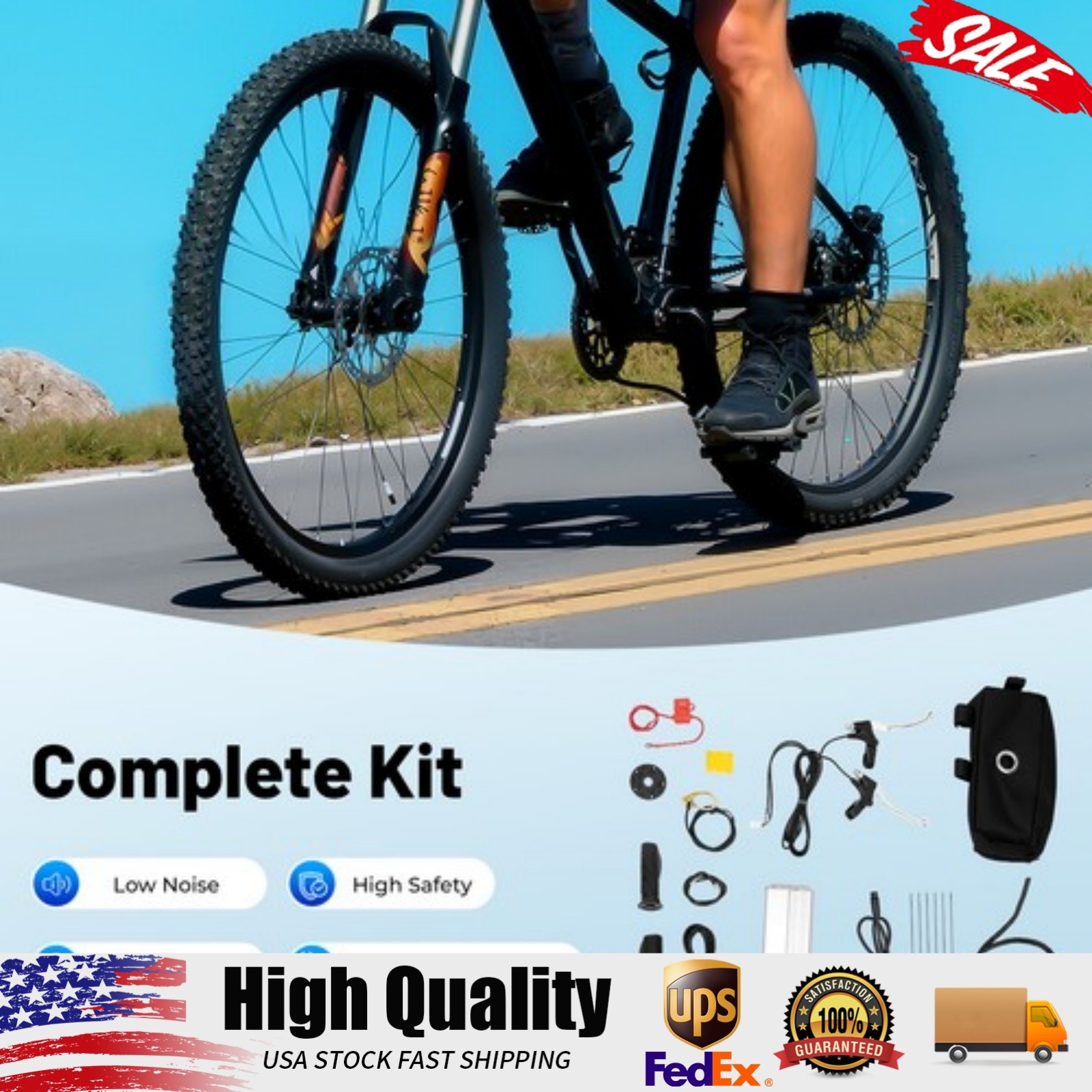 20″ 48V 1000 W E-Bike Electric Bicycle Motor Conversion Kit Fat Tire Front Wheel