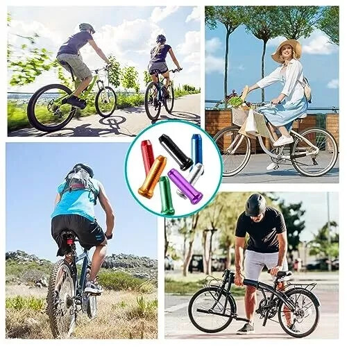 100 Pcs Bike Cable Ends Caps Bicycle Cable End Crimps Mountain Bike Brake Tips