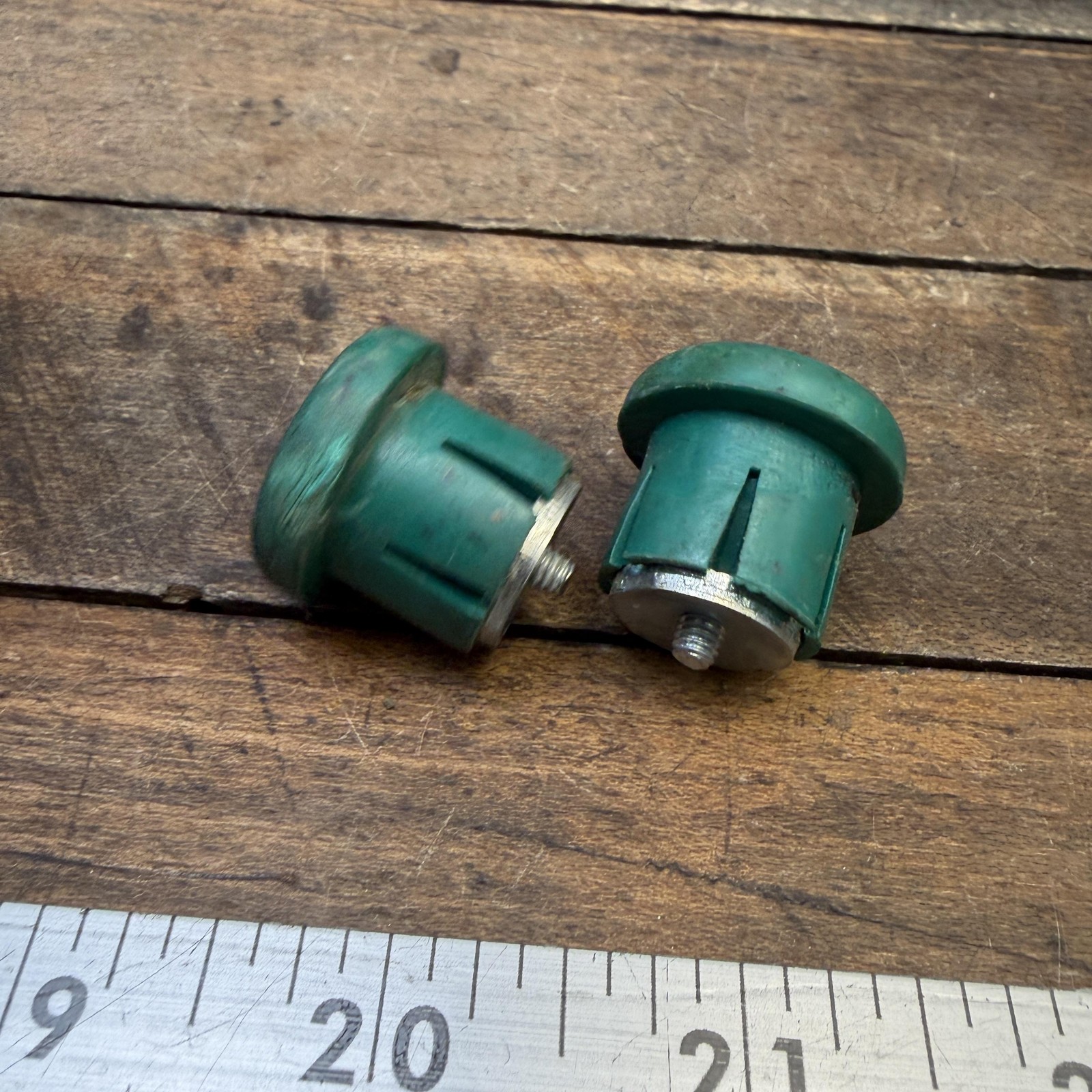 Vintage CatEye Model 800 Green Handlebar Bar End Plugs Pair Japan MTB Road Bike