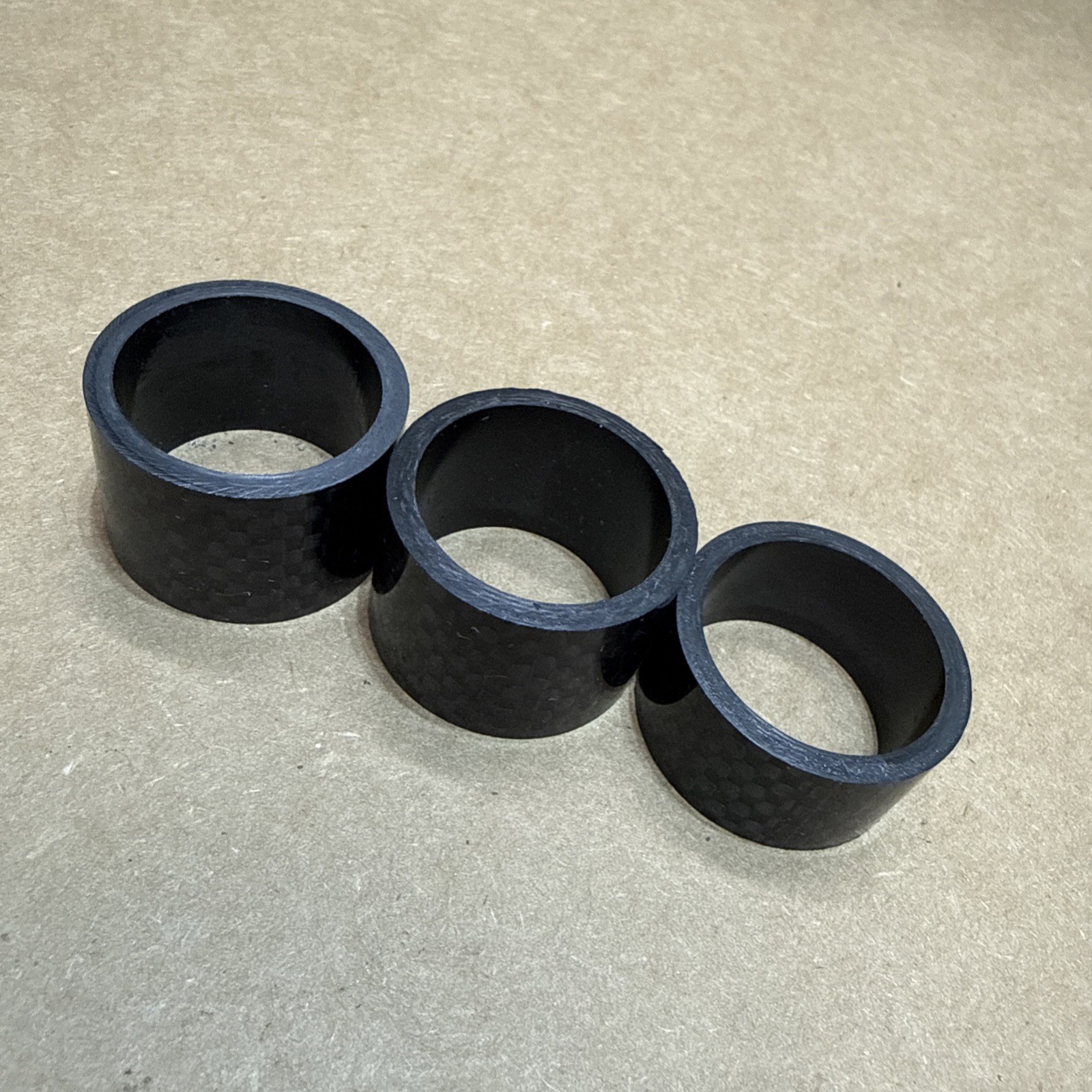 Set of 3 Three Carbon Fiber One Inch 1″ x 65mm Bicycle Headset Spacers bwc54