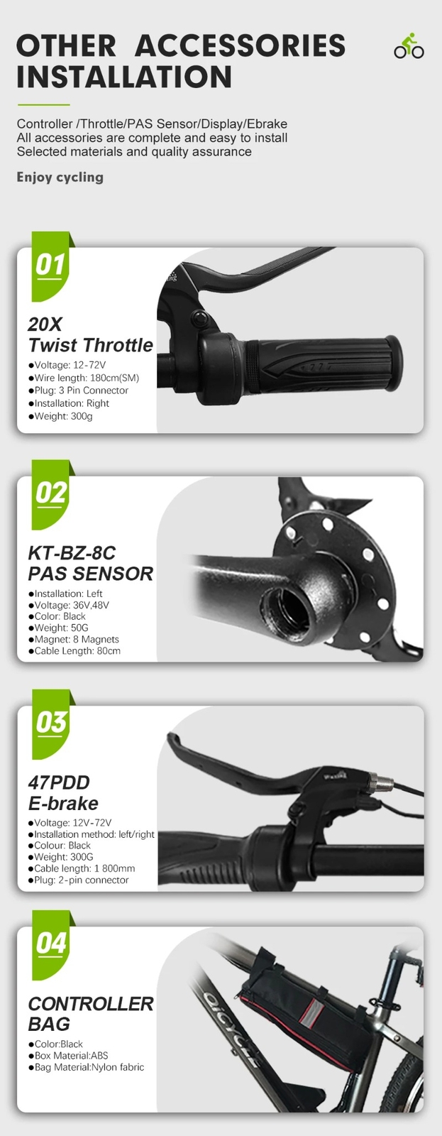 Mountain E-bike Conversion Kit 48V 1500W Brushless Gearless Rear Hub Motor Wheel