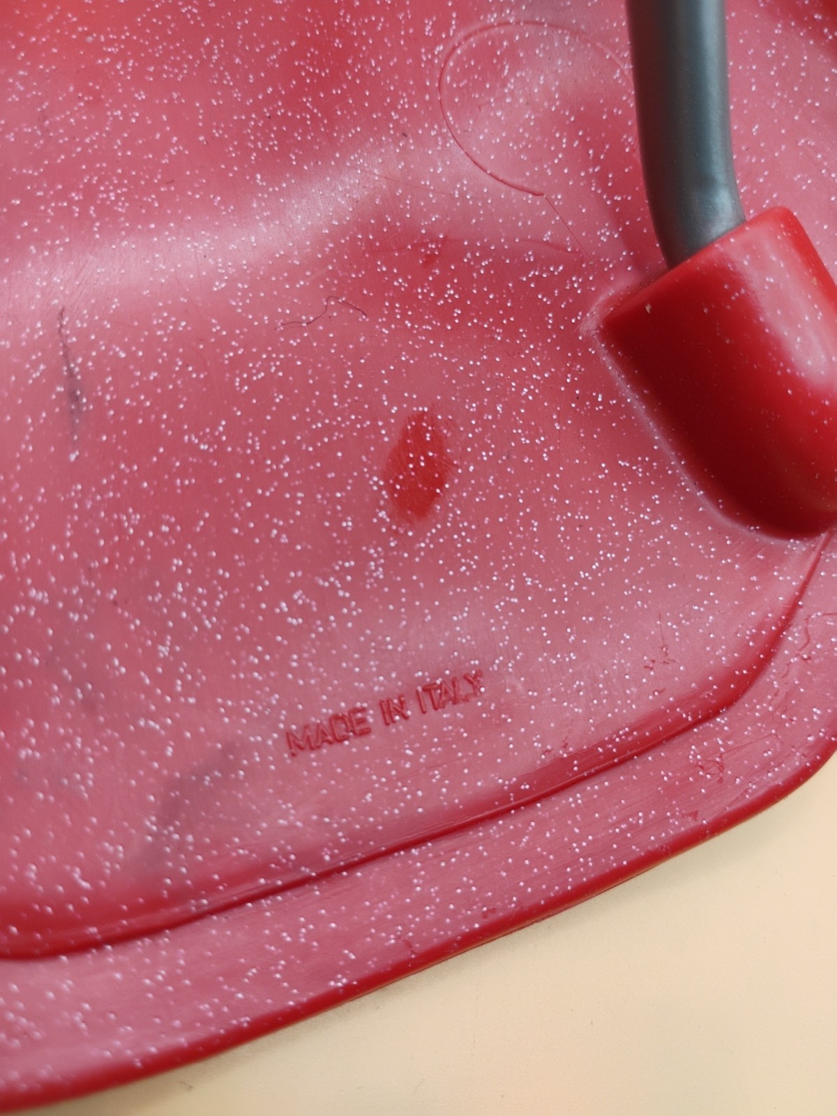 Selle Italia Nitrox Red Glitter Hardshell Saddle w/ Manganese Rails NOS