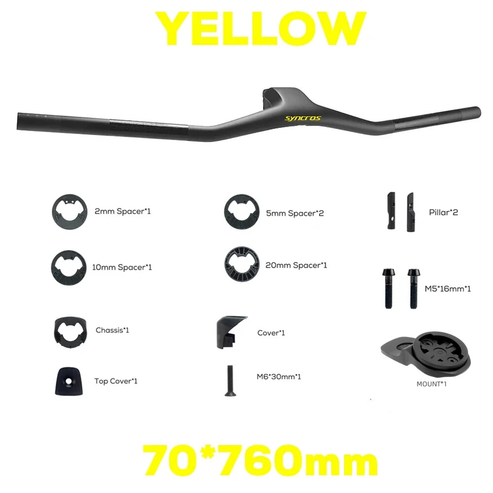 740MM -40 Degrees Full Carbon Fibre Integrated Cockpit MTB Handlebar Accessories