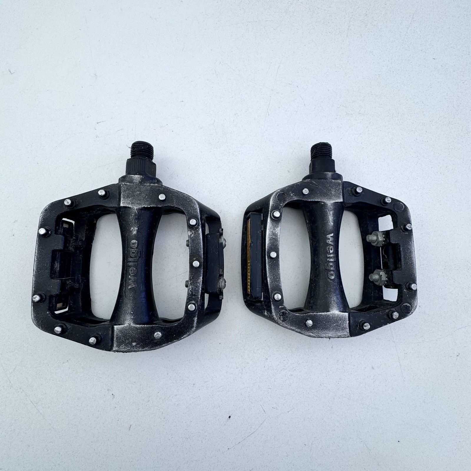 Wellgo Platform Pedals Pair Black Alloy Flat Bike 9/16 in MTB BMX Urban A20