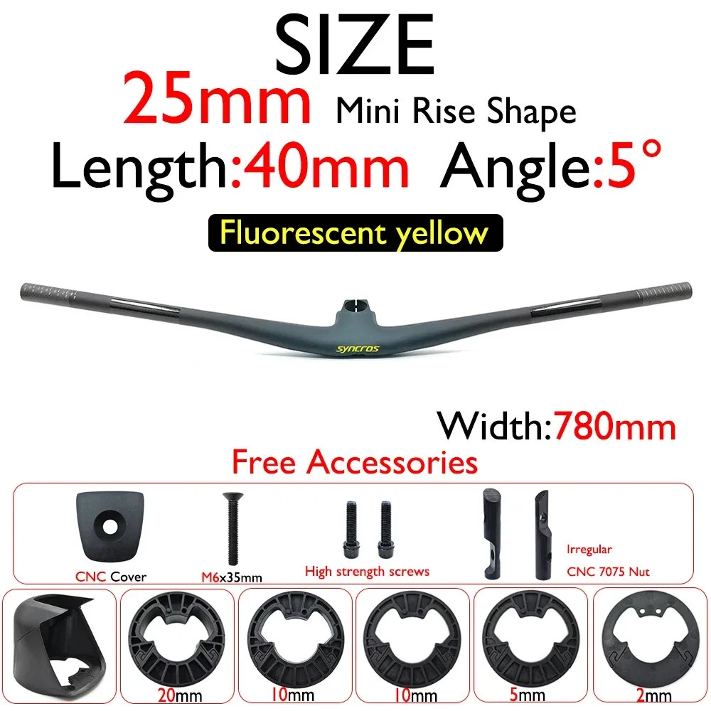 SYNCROS Carbon Integrated MTB Handlebar 4°/5°,15/25mm Rise for Sparks Frame