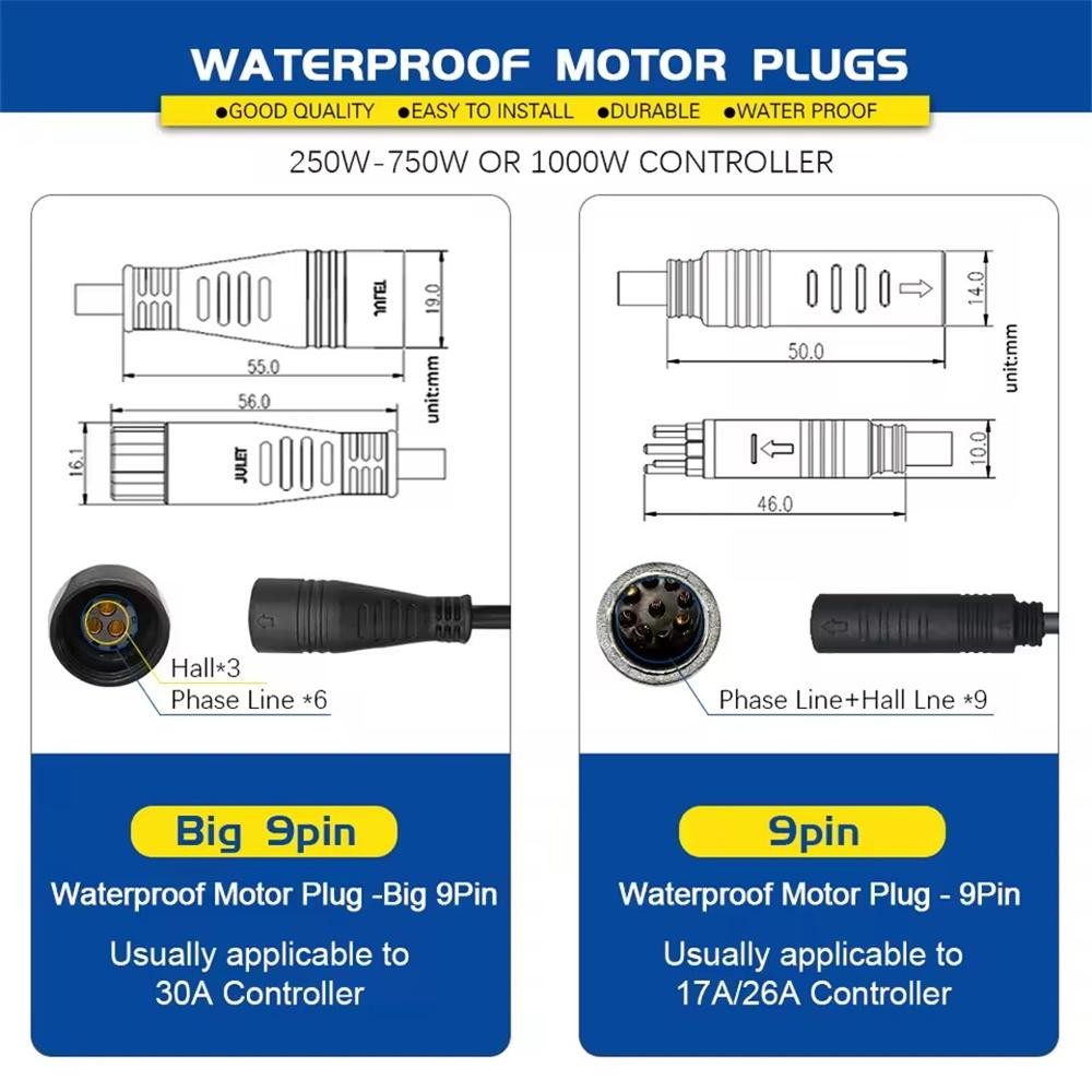 E-bike 17A 26A 30A 3 Mode Sine Wave Controller 36V 48V 250W-1000W w/ Display Set