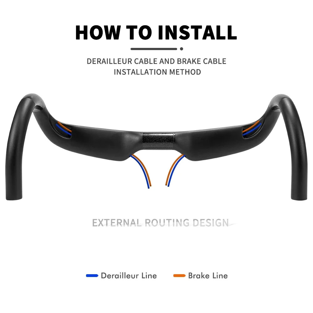 Ultralight Carbon Fiber Road Bicycle Handlebar Internal Routing Drop Handlebar