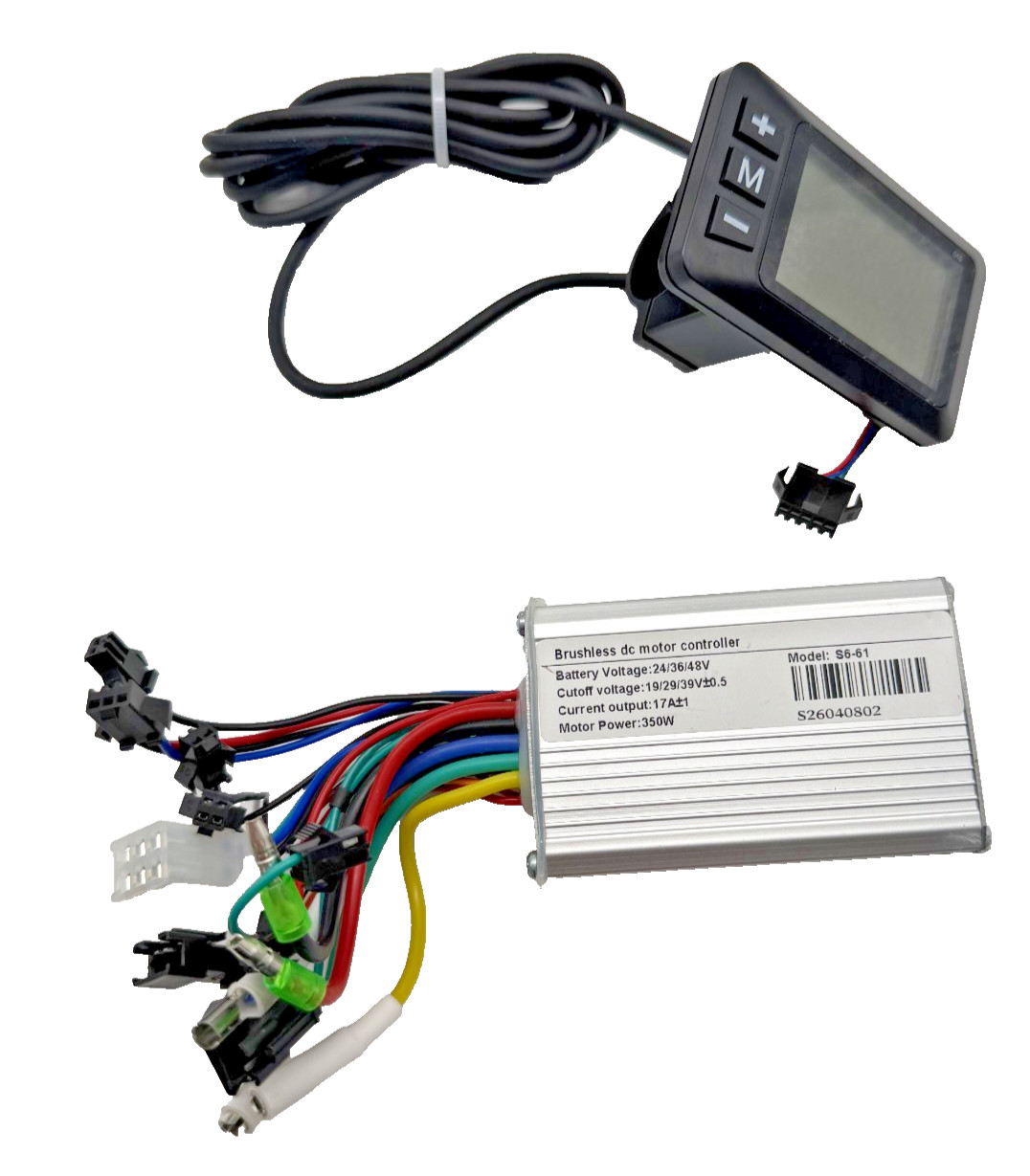 S6-61 350W BLDC Motor Controller LCD Display Kit 24V 36V 48V E-Bike Scooter
