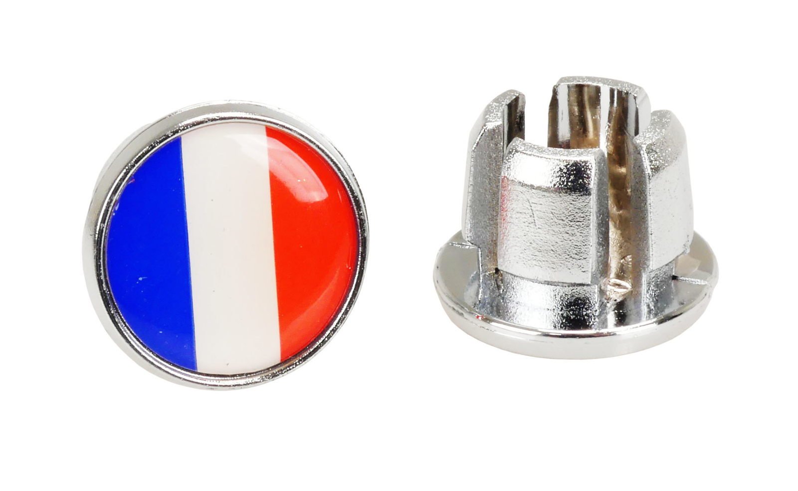 Handlebar Grip Plug Push-in Plastic Bar Ends FRANCE FRENCH FLAG (PAIR)
