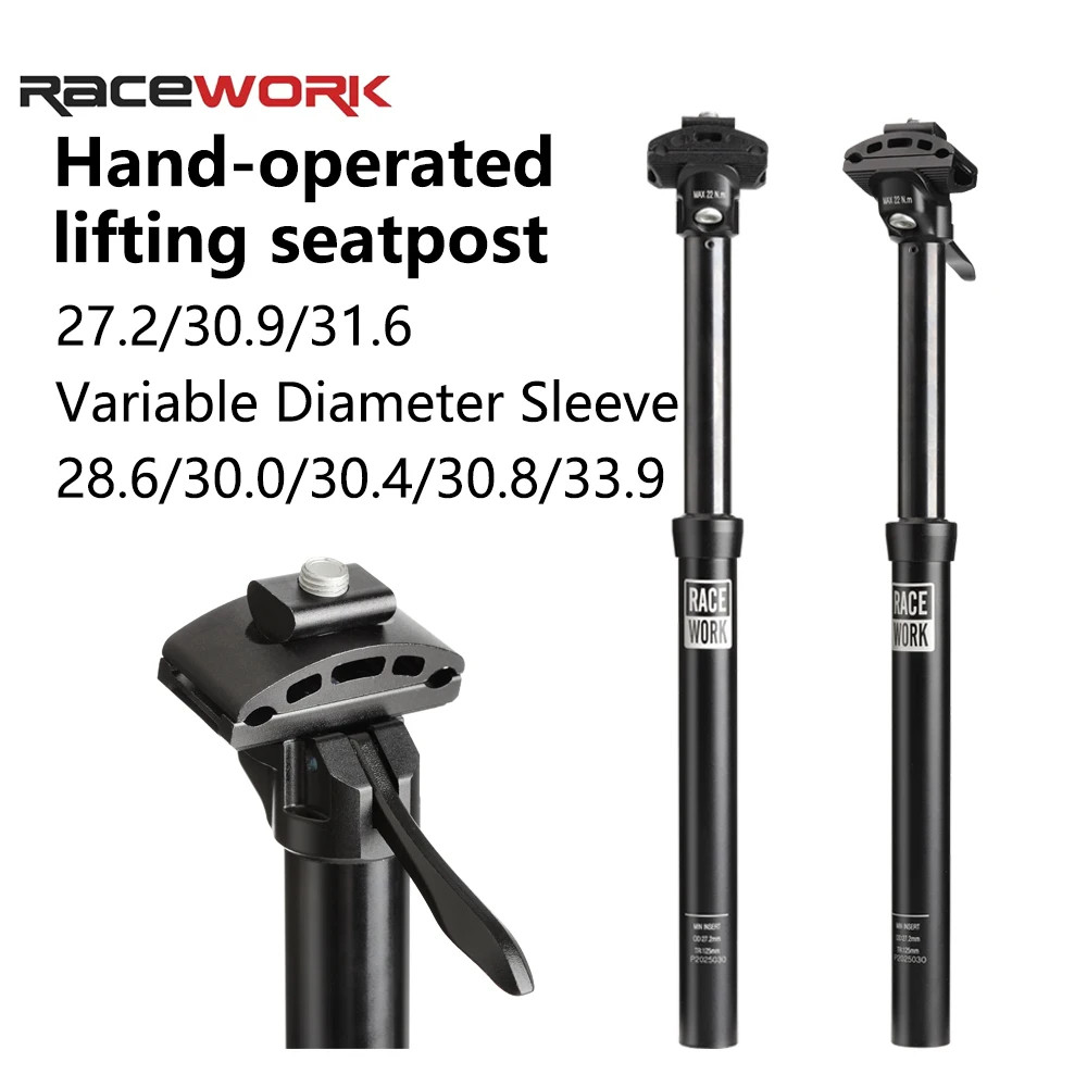 RACEWORK MTB Dropper Seatpost 27.2/30.9/31.6Mm Hand Control Hydraulic Height Adj