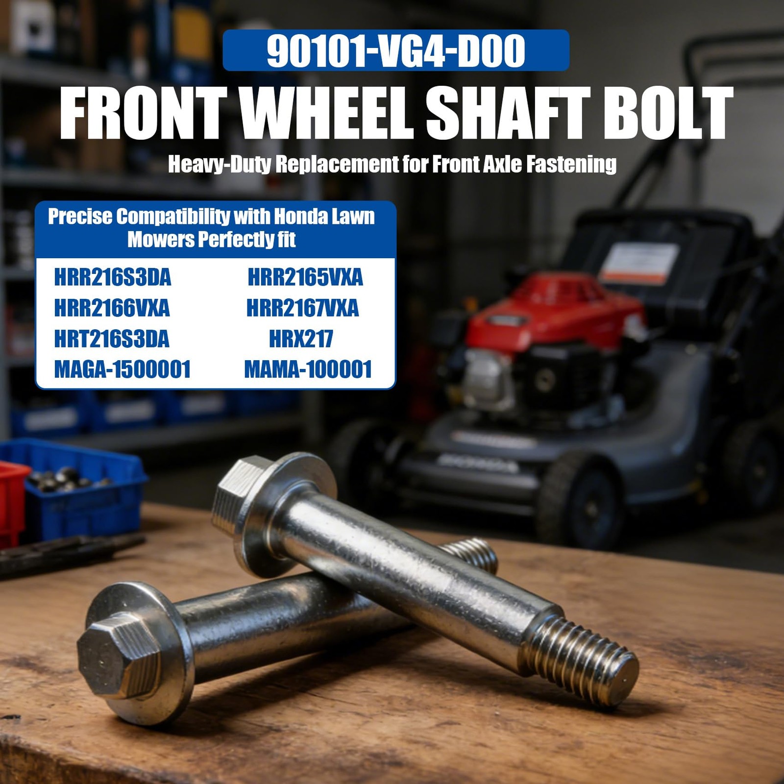 90101VG4D00 Front Wheel Shaft Bolt, Fit for Honda HRR216S3DA HRR2165VXA HRR21…
