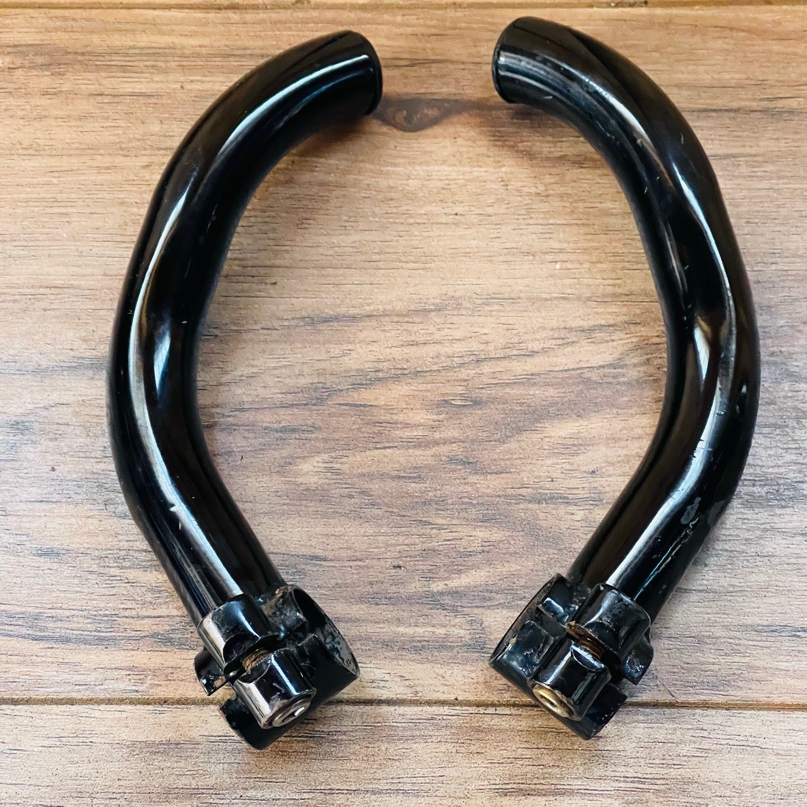 Vintage Salsa Mangos de Amor Bar Ends Chromoly Steel Multi Bend Ergo Black