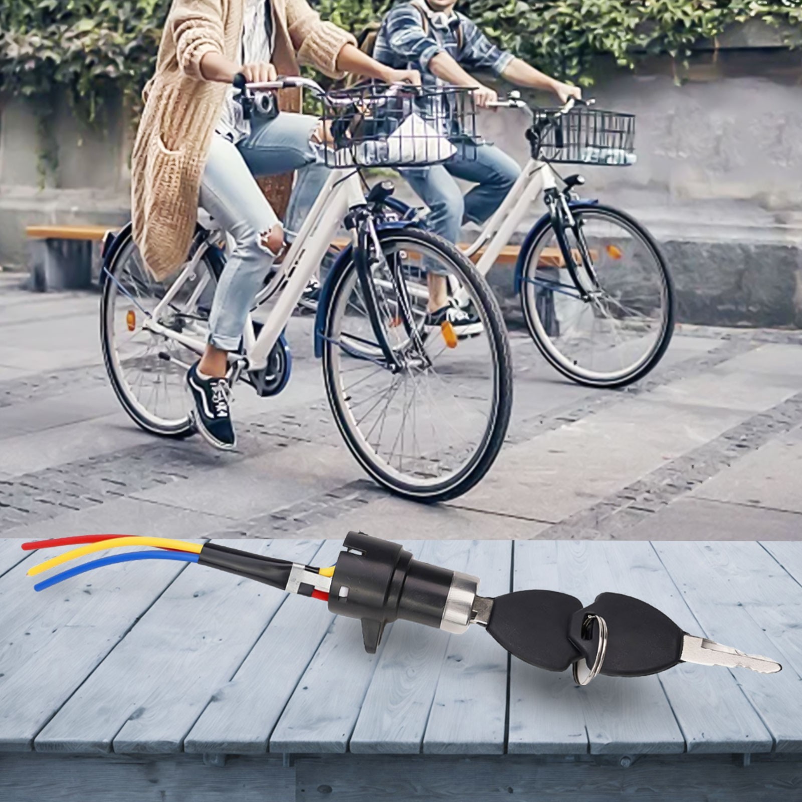 Electric Bike Ignition Key Keys E-Bike Lock E-Bike 3 Wire Easy To Install