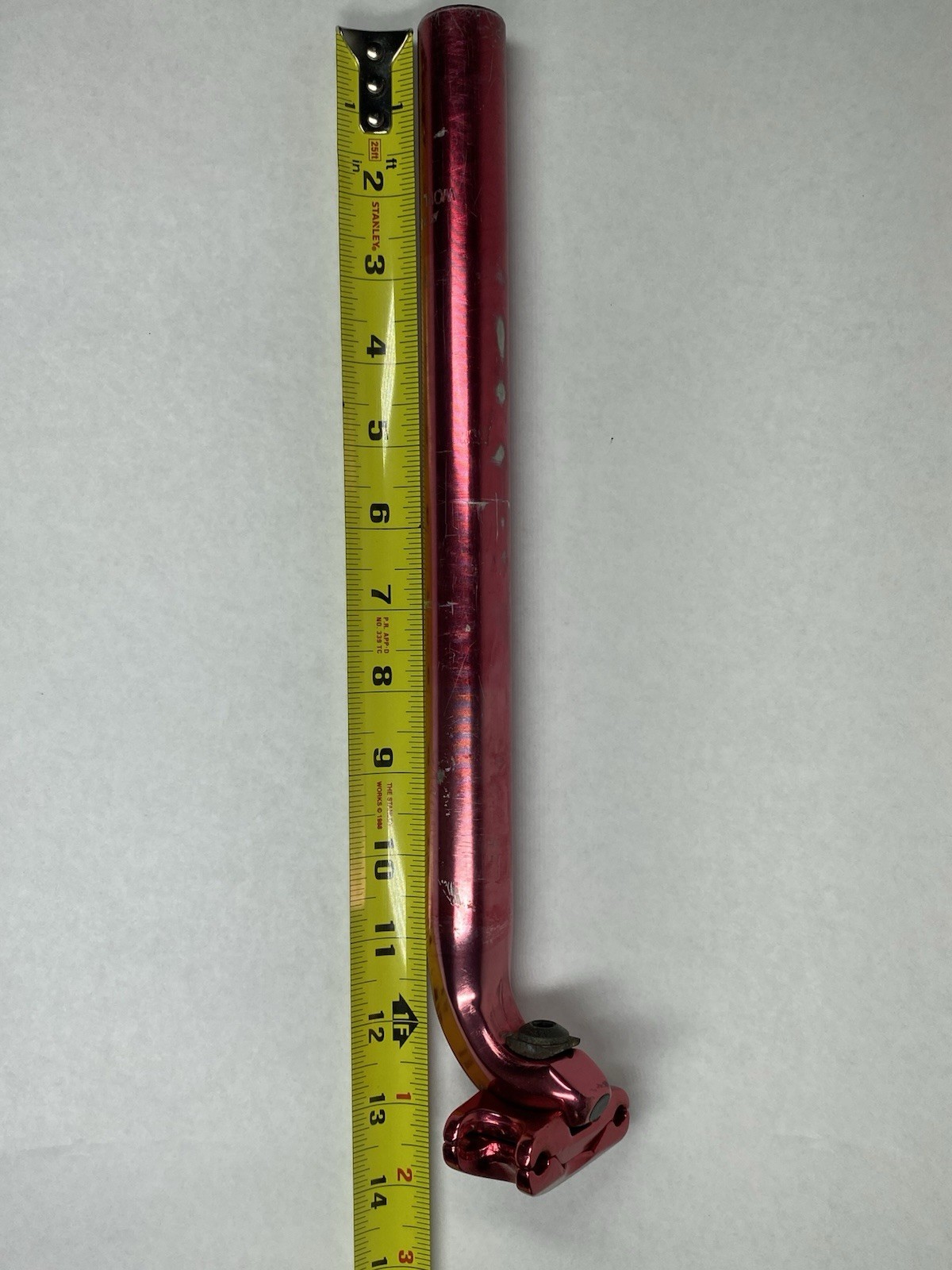 Vintage Barracuda Kalloy 27.2mm Seatpost Red Anodized Single Bolt MTB 350mm