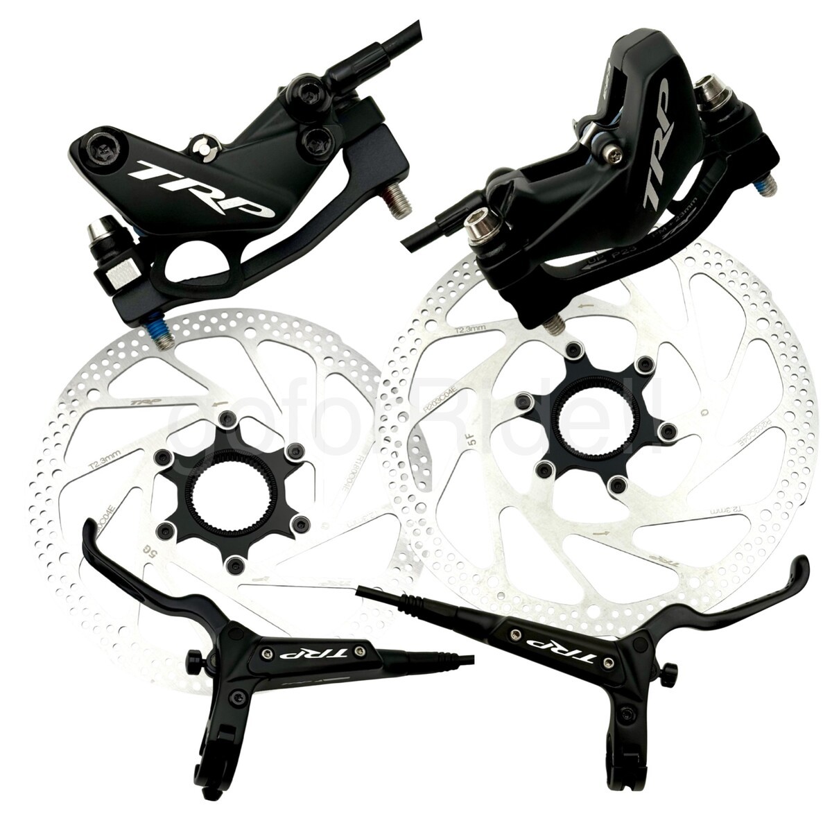 TRP DH-R EVO Hydraulic Disc Brake Set Black 4-Piston w/203 Front+180 Rear Rotors
