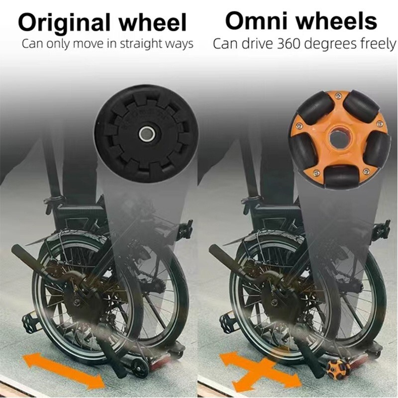 Bike Omni Easy Wheels Omni-directional Roller 58mm Ezwheels Use For Brompton