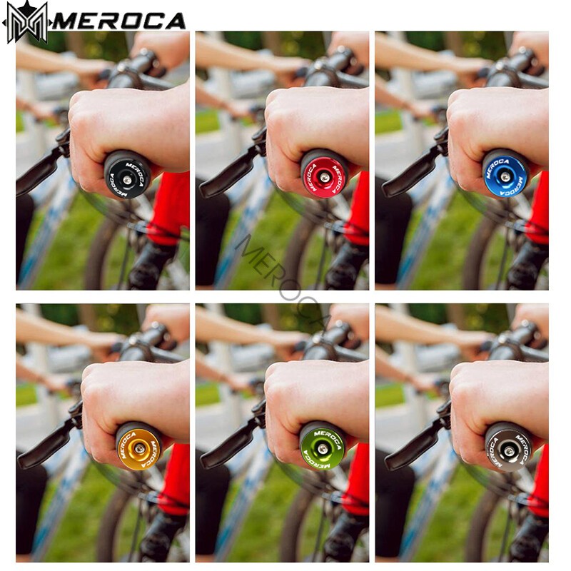1 Pair Aluminum Bicycle Handlebar End Plug Mountain Bike Flat Riser Bar Grip Cap